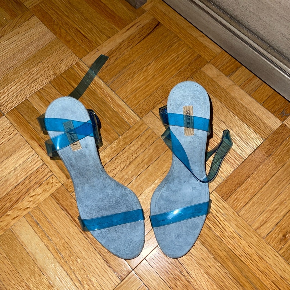 Yeezy Season 7 blue pvc heels